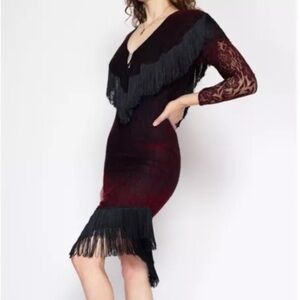 Vintage Climax Karen Okada Fringe Party Dress